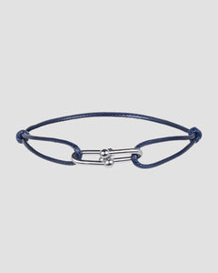 Twist Cord Silver Marineblau
