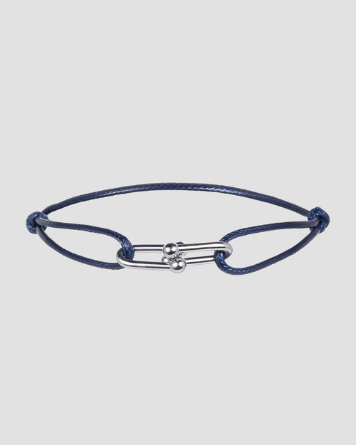 Twist Cord Silver Marineblau